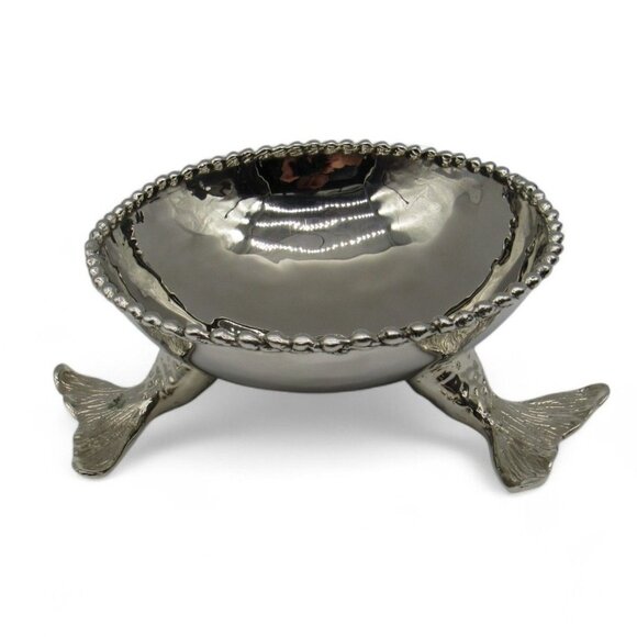 MICHAEL ARAM Mermaid Bowl Oceanic Collection Nickelplate Stainless Steel - Picture 7 of 10